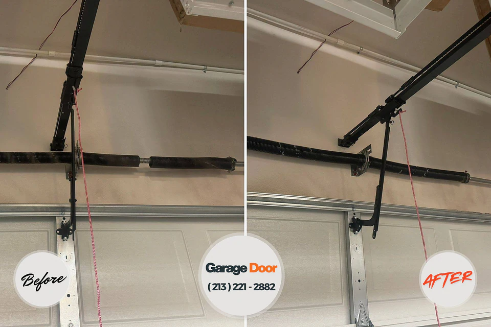 Before and after: garage door repair Todd Creek, CO